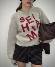 SHAGGIE | ロゴ入りフェザーヤーンソフトタッチニット(ニット/セーター)