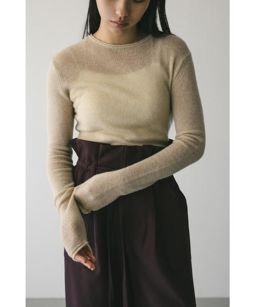 STYLEMIXER(スタイルミキサー)の「ロングスリーブソフトニット(ニット/セーター・レディース・アイボリー/ブラック/ライム/グレー・FREE)」の2枚目の写真