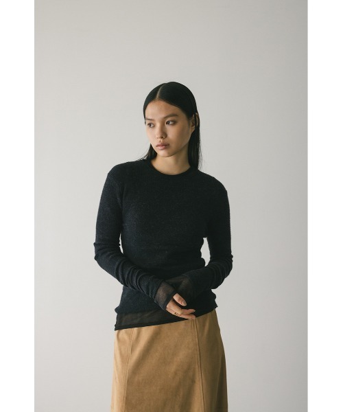 STYLEMIXER(スタイルミキサー)の「ロングスリーブソフトニット(ニット/セーター・レディース・アイボリー/ブラック/ライム/グレー・FREE)」の14枚目の写真
