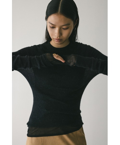 STYLEMIXER(スタイルミキサー)の「ロングスリーブソフトニット(ニット/セーター・レディース・アイボリー/ブラック/ライム/グレー・FREE)」の15枚目の写真