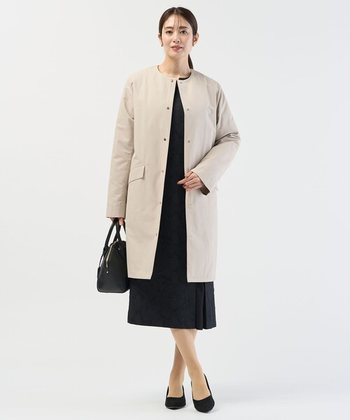 J.PRESS(ジェイプレス)の「【ライナー付き】VINAジェットオックス ノーカラー コート(ノーカラーコート・レディース・ベージュ系/ネイビー系・T15/T13)」の4枚目の写真