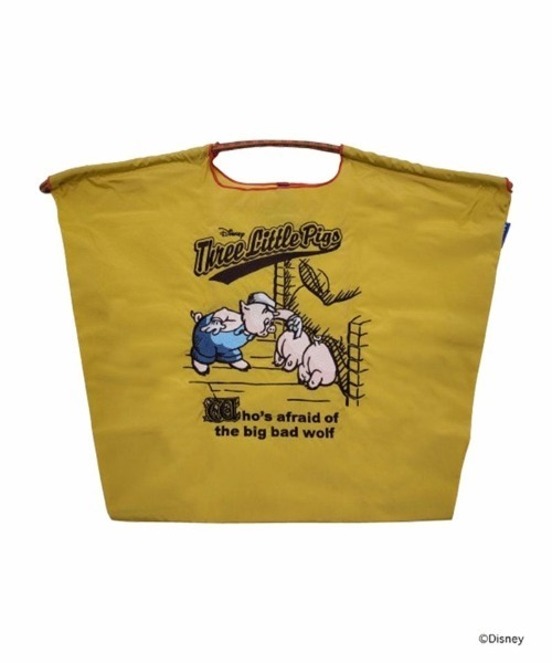 Ball&Chain（ボールアンドチェーン）の「[Ball&Chain]shopping bag-ThreeLittlePigs(L)（エコバッグ/サブバッグ・レディース・ライトグレー/イエロー・L）」の2枚目の写真