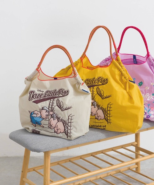 Ball&Chain（ボールアンドチェーン）の「[Ball&Chain]shopping bag-ThreeLittlePigs(L)（エコバッグ/サブバッグ・レディース・ライトグレー/イエロー・L）」の9枚目の写真