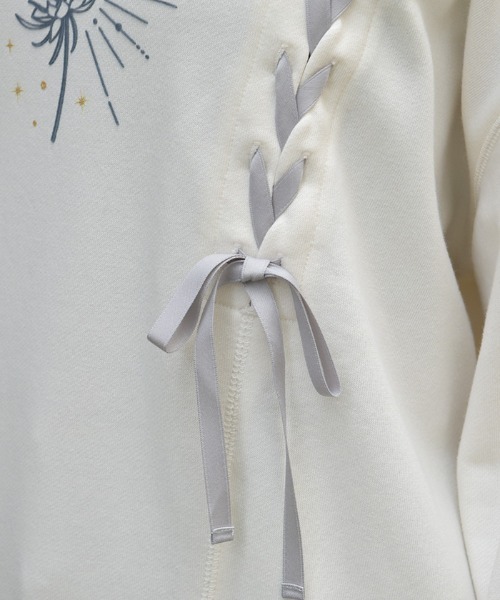 axes femme(アクシーズファム)の「編み上げアソート柄トレーナー(Tシャツ/カットソー・レディース・キナリ/ワイン/杢グレー・FREE)」の8枚目の写真