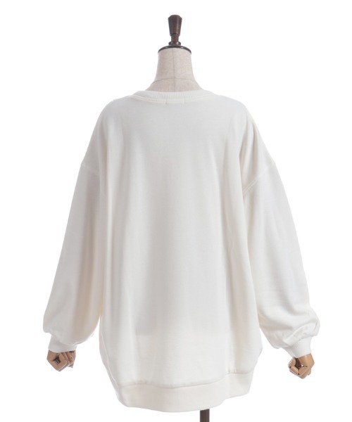 axes femme(アクシーズファム)の「編み上げアソート柄トレーナー(Tシャツ/カットソー・レディース・キナリ/ワイン/杢グレー・FREE)」の12枚目の写真