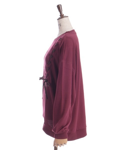 axes femme(アクシーズファム)の「編み上げアソート柄トレーナー(Tシャツ/カットソー・レディース・キナリ/ワイン/杢グレー・FREE)」の20枚目の写真