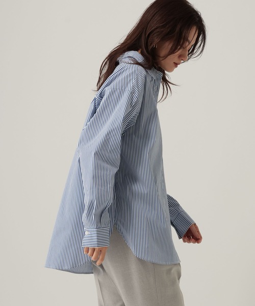 Elura(エルーラ)の「ストライプシャツ/621809(シャツ/ブラウス・レディース・ベージュ/ブルー・MEDIUM/LARGE)」の6枚目の写真