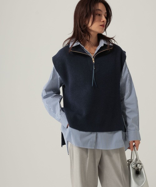 Elura(エルーラ)の「ストライプシャツ/621809(シャツ/ブラウス・レディース・ベージュ/ブルー・MEDIUM/LARGE)」の7枚目の写真