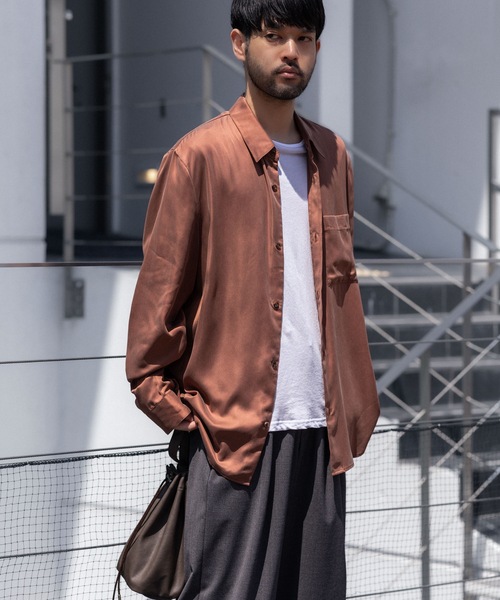 ATTACHMENT(アタッチメント)の「CU/PE フィブリルサテン L/S SHIRT / CU/PE FIBRIL SATIN L/S SHIRT(シャツ/ブラウス・メンズ・オフホワイト/ブラック/ライトブラウン・2/1/3/4)」の1枚目の写真