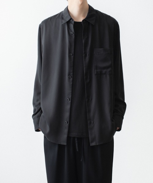 ATTACHMENT(アタッチメント)の「CU/PE フィブリルサテン L/S SHIRT / CU/PE FIBRIL SATIN L/S SHIRT(シャツ/ブラウス・メンズ・オフホワイト/ブラック/ライトブラウン・2/1/3/4)」の3枚目の写真