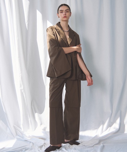 CIEL'AIR（シエルエアー）の「3WAY CUTOUT TROUSERS(ｽﾘｰｳｪｲｶｯﾄｱｳﾄﾄﾗｳｻﾞｰ)（その他パンツ・レディース・ブラウン/グレー・MEDIUM）」の8枚目の写真