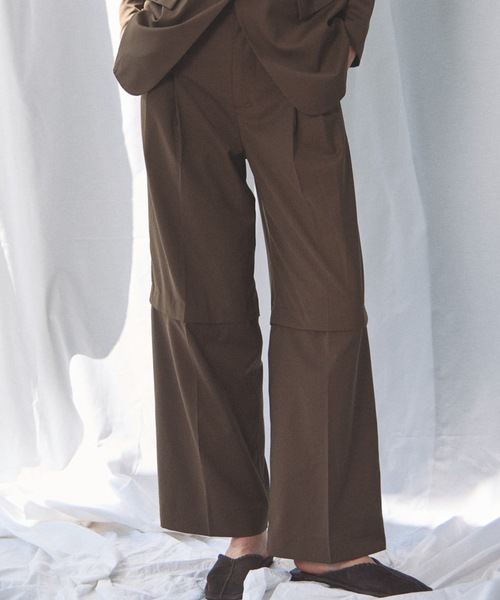 CIEL'AIR（シエルエアー）の「3WAY CUTOUT TROUSERS(ｽﾘｰｳｪｲｶｯﾄｱｳﾄﾄﾗｳｻﾞｰ)（その他パンツ・レディース・ブラウン/グレー・MEDIUM）」の4枚目の写真