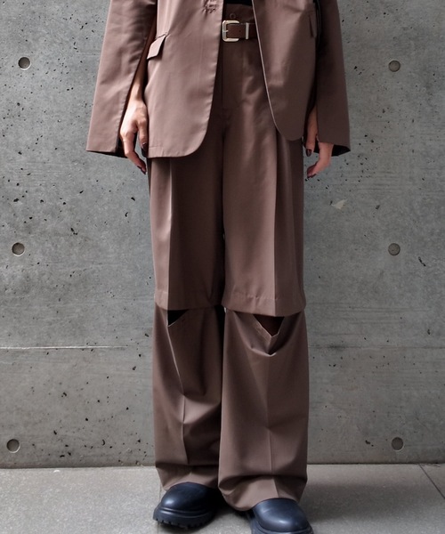 CIEL'AIR（シエルエアー）の「3WAY CUTOUT TROUSERS(ｽﾘｰｳｪｲｶｯﾄｱｳﾄﾄﾗｳｻﾞｰ)（その他パンツ・レディース・ブラウン/グレー・MEDIUM）」の17枚目の写真