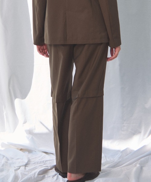 CIEL'AIR（シエルエアー）の「3WAY CUTOUT TROUSERS(ｽﾘｰｳｪｲｶｯﾄｱｳﾄﾄﾗｳｻﾞｰ)（その他パンツ・レディース・ブラウン/グレー・MEDIUM）」の11枚目の写真