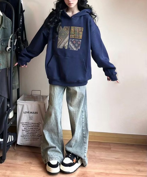 セール】【新作】裏地付きフード付きスウェットシャツ（パーカー