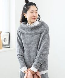 オフタートルニットプルオーバー