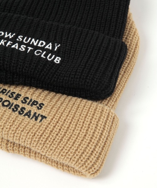 BAYFLOW（ベイフロー）の「フロント刺繍ニットワッチ（ニットキャップ/ビーニー・レディース・ブラック/ベージュ/ブラウン・FREE）」の8枚目の写真