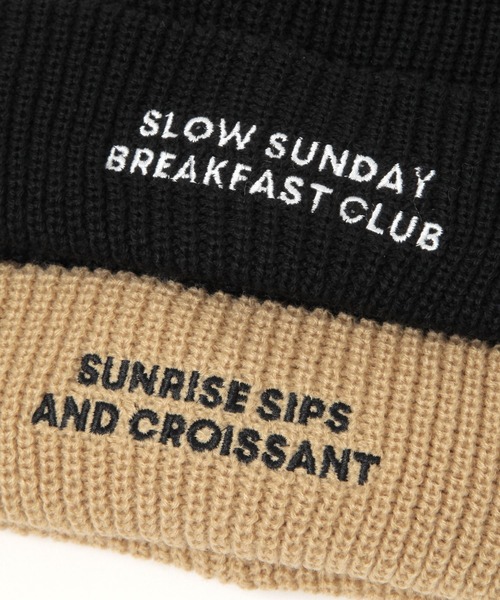 BAYFLOW（ベイフロー）の「フロント刺繍ニットワッチ（ニットキャップ/ビーニー・レディース・ブラック/ベージュ/ブラウン・FREE）」の9枚目の写真