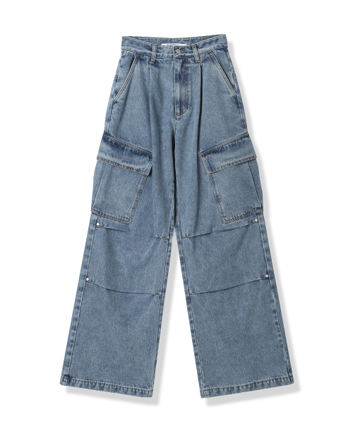 AVANDRESS(アバンドレス )の「Side Big Cargo Pants BLUE(デニムパンツ・レディース・ブルー・LARGE/MEDIUM/SMALL/X-SMALL/XX-SMALL)」の13枚目の写真