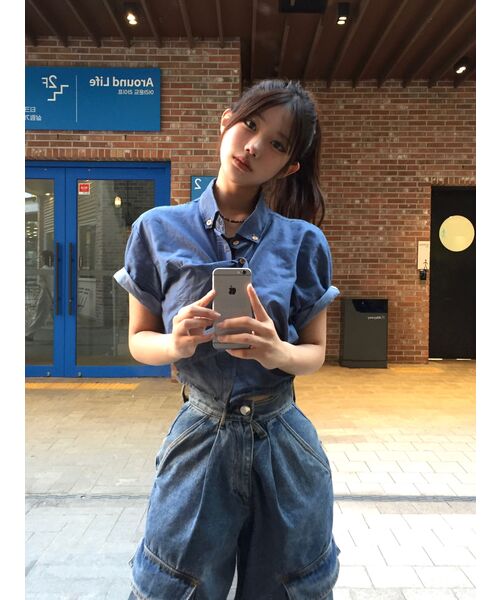 AVANDRESS(アバンドレス )の「Side Big Cargo Pants BLUE(デニムパンツ・レディース・ブルー・LARGE/MEDIUM/SMALL/X-SMALL/XX-SMALL)」の10枚目の写真