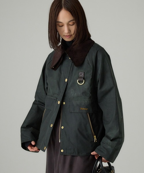 Barbour（バブアー）の「【Barbour】CATTON WAX JACKET（ミリタリージャケット・レディース・オリーブ/ブラック・FREE）」の4枚目の写真