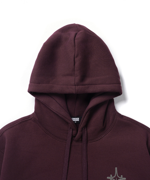 GAKKAI UNIONS（ガッカイユニオンズ）の「ポスターチェーンフードティーバーガンディ（パーカー・レディース・その他・SMALL/MEDIUM/LARGE/X-LARGE）」の4枚目の写真