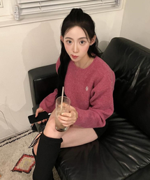 muahmuah（ムーアムーア）の「Stitch Logo Round Knit [4 colors]（ニット/セーター）」