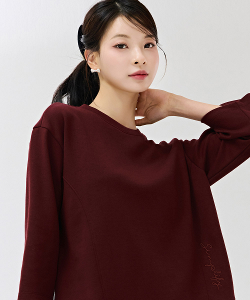 CHASECULT(チェイスカルト)の「レディース刺繍ポイント7部Tシャツ-DERG5161B0R(Tシャツ/カットソー・レディース・バーガンディー・90/85)」の2枚目の写真