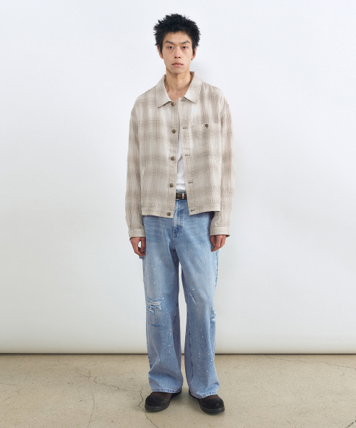 INSILENCE(インサイロンス)の「リネンチェックジャケット ベージュチェック(その他アウター・レディース・その他・SMALL/MEDIUM/LARGE)」の2枚目の写真