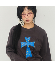 [ユニセックス]ドットクロスロングスリーブTシャツ_3カラー