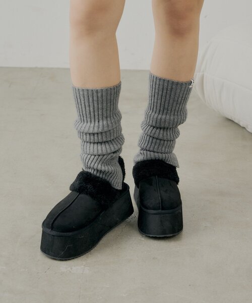 Chico（チコ）の「ネーム付きリブレッグウォーマー（レッグウォーマー・レディース・ブラウン/アイボリー/グレー・FREE）」の4枚目の写真