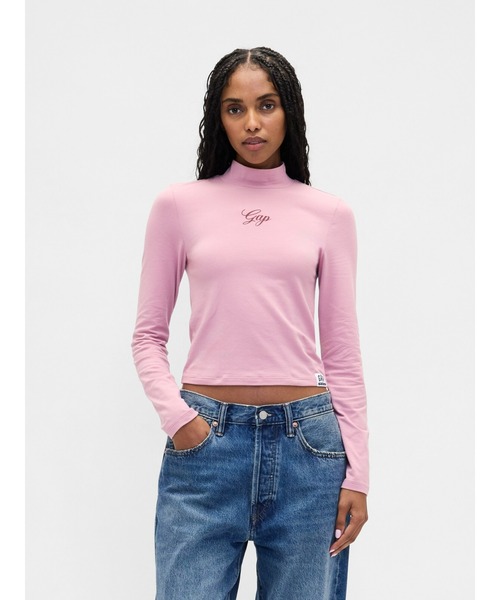 トップス rhcp83 セール】GAPロゴ クロップド モックネックトップス（Tシャツ