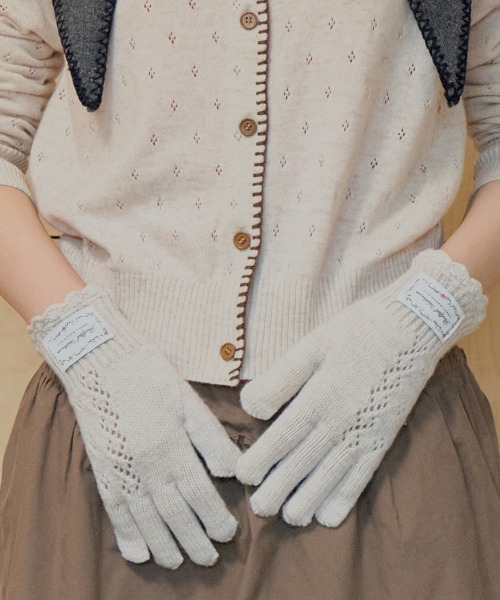 ROCKFISH WEATHERWEAR(ロックフィッシュウェザーウェア)の「LACE KNIT GLOVES(手袋・レディース・グレー/アイボリー/オートミール・FREE)」の15枚目の写真