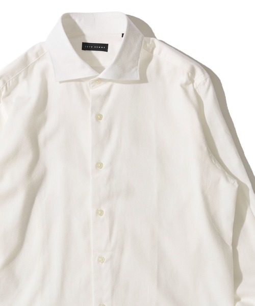 TETE HOMME(テットオム)の「【WEB限定】ライトフランネル ホリゾンタルカラーシャツ(シャツ/ブラウス・メンズ・ホワイト/オレンジ/ベージュ/チャコールグレー/カーキ・MEDIUM/LARGE/X-LARGE)」の1枚目の写真