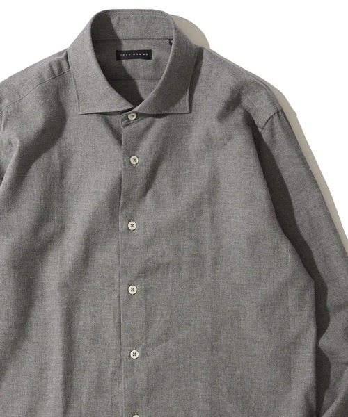 TETE HOMME(テットオム)の「【WEB限定】ライトフランネル ホリゾンタルカラーシャツ(シャツ/ブラウス・メンズ・ホワイト/オレンジ/ベージュ/チャコールグレー/カーキ・MEDIUM/LARGE/X-LARGE)」の2枚目の写真