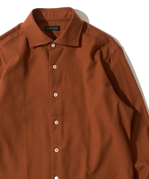 TETE HOMME(テットオム)の「【WEB限定】ライトフランネル ホリゾンタルカラーシャツ(シャツ/ブラウス・メンズ・ホワイト/オレンジ/ベージュ/チャコールグレー/カーキ・MEDIUM/LARGE/X-LARGE)」の5枚目の写真