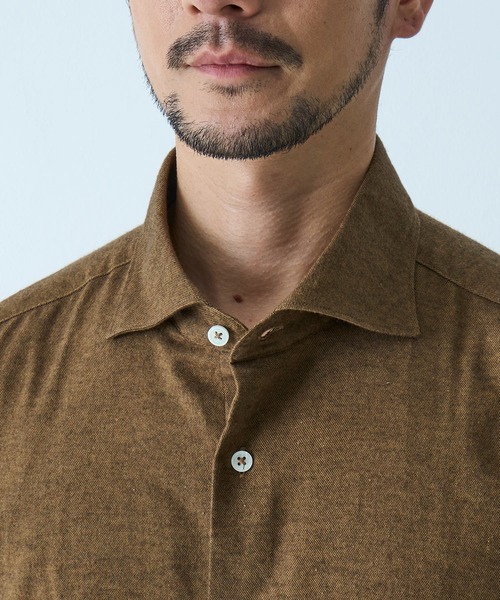 TETE HOMME(テットオム)の「【WEB限定】ライトフランネル ホリゾンタルカラーシャツ(シャツ/ブラウス・メンズ・ホワイト/オレンジ/ベージュ/チャコールグレー/カーキ・MEDIUM/LARGE/X-LARGE)」の22枚目の写真