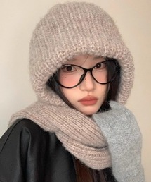 DEVICE | ボリューム ニット フーディ バラクラバ(ニットキャップ/ビーニー)