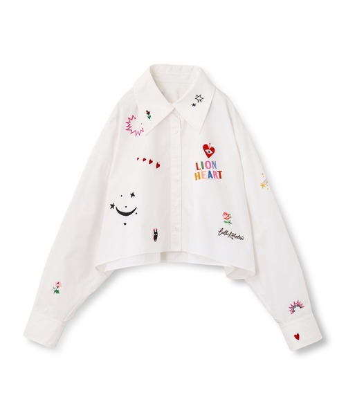 Cath Kidston(キャスキッドソン)の「コラージュショートシャツ(シャツ/ブラウス・レディース・ホワイト/ピンク/サックスブルー・FREE)」の2枚目の写真