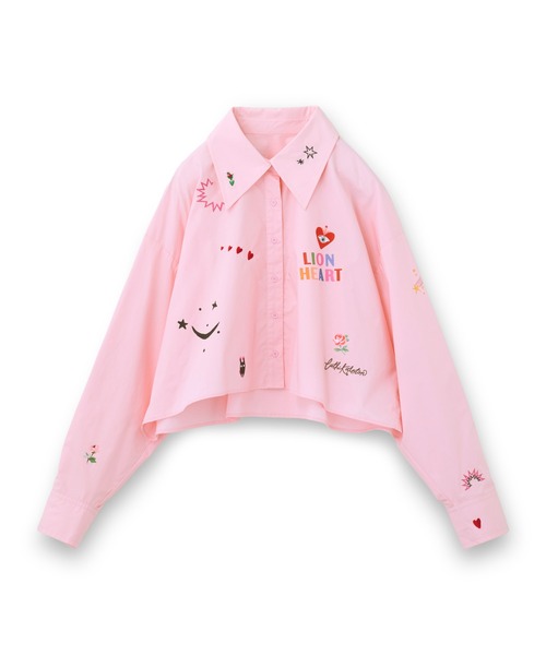 Cath Kidston(キャスキッドソン)の「コラージュショートシャツ(シャツ/ブラウス・レディース・ホワイト/ピンク/サックスブルー・FREE)」の3枚目の写真