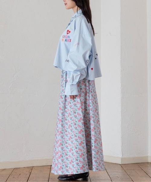 Cath Kidston(キャスキッドソン)の「コラージュショートシャツ(シャツ/ブラウス・レディース・ホワイト/ピンク/サックスブルー・FREE)」の5枚目の写真