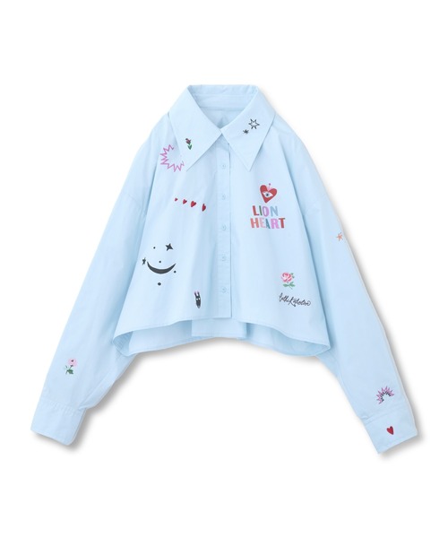 Cath Kidston(キャスキッドソン)の「コラージュショートシャツ(シャツ/ブラウス・レディース・ホワイト/ピンク/サックスブルー・FREE)」の10枚目の写真