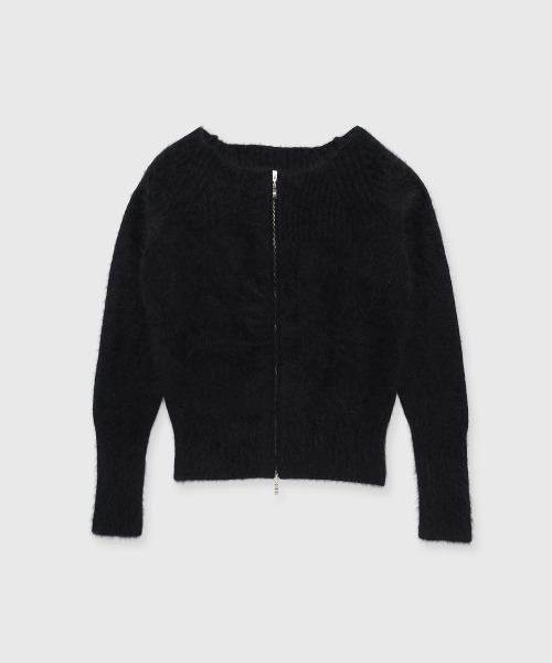 JOSE MOON/ジョゼムーンジップニットカーディガンBLACK JOSE MOON（ジョゼムーン）の「ZIP UP CARDIGAN/ジップアップ