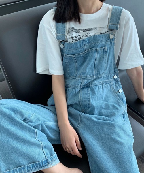 Flugge(フラッジー)の「デニムオーバーオール(サロペット/オーバーオール・レディース・ライトブルー/ブルー・LARGE/MEDIUM)」の2枚目の写真