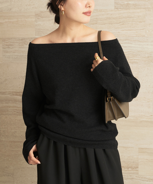 plage プラージュ Off shoulder slit ニット 追加》Off shoulder slit ニット 2（ニット/セーター）｜Plage