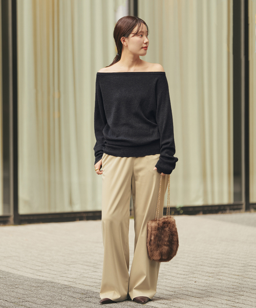 追加》Off shoulder slit ニット 2（ニット/セーター）｜Plage