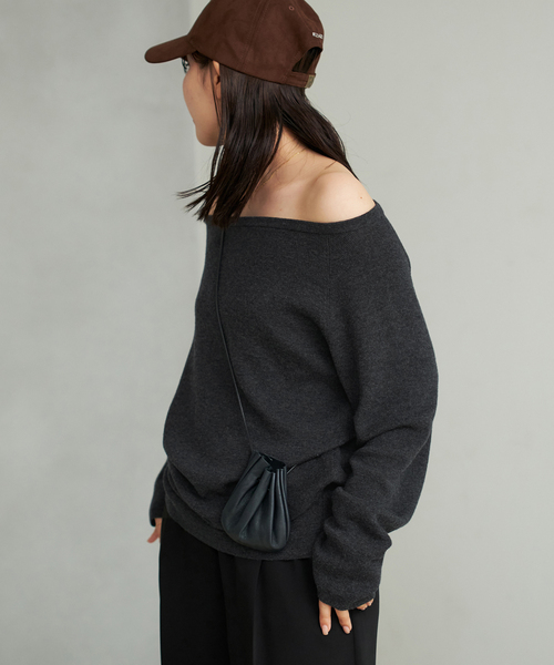 追加》Off shoulder slit ニット 2（ニット/セーター）｜Plage
