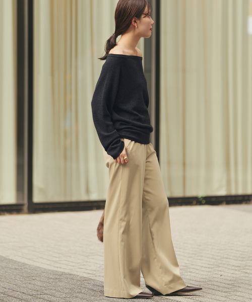 追加》Off shoulder slit ニット 2（ニット/セーター）｜Plage