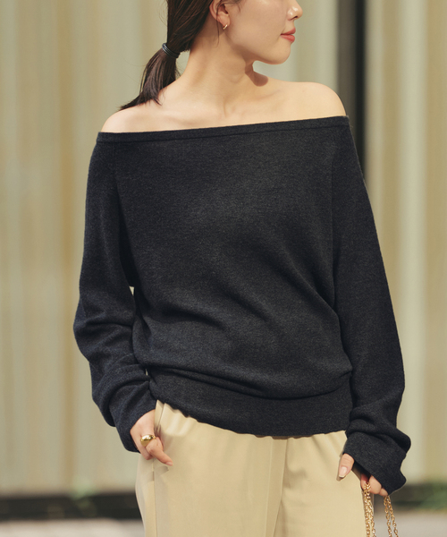 追加》Off shoulder slit ニット 2（ニット/セーター）｜Plage
