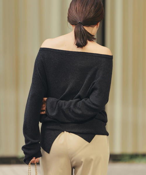 追加》Off shoulder slit ニット 2（ニット/セーター）｜Plage